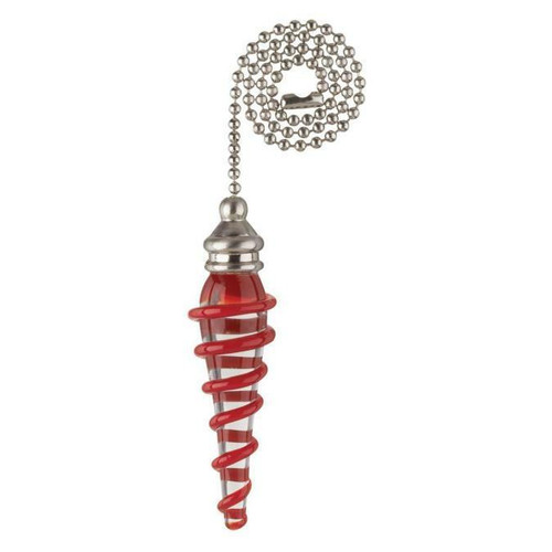 Westinghouse 7763000 Westinghouse 7763000 Red Spiral Glass Pull Chain With 12-inch beaded chain