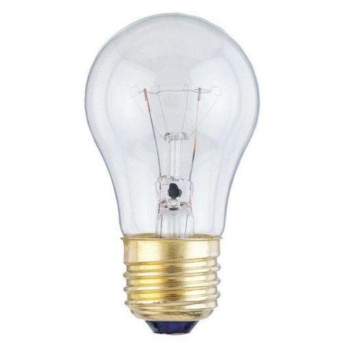 Westinghouse 0450100 Westinghouse 0450100 15 Watt A15 Incandescent Light Bulb 2700K Clear E26 Medium Base, 130V 2-Pack