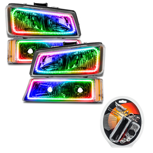 Oracle Lighting 3959-330 Chevrolet Silverado 2003-2006 Square ColorSHIFT Dual Halo Kit 3959-330 Product Image
