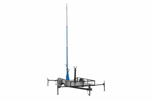 Larson Electronics Mobile Communication Tower w/ Trailer - 12' to 30' - Antenna Mount Pole - Cell on Wheels - 24V DC Electric Winches - (2) Job Boxes