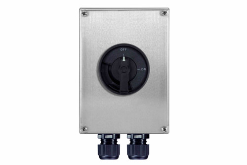 Larson Electronics 63A Explosion Proof Non-fused Disconnect Switch Isolator - 415V, 50Hz - (1) NO Aux Contact - Stainless Steel - ATEX Rated, IP66