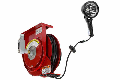 Larson Electronics 25W Handheld LED Spotlight w/ 50' 12/3 SOOW Cord Reel & Encapsulated Transformer/Disconnect - Hard Wired