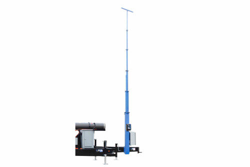 Larson Electronics 25' 6-Stage Fixed Mount Light Mast - 7' to 25' - 1000 lbs Electric Winch  - 12V DC