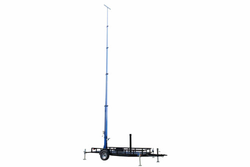 Larson Electronics 50 Foot Telescoping Megatower- 15-50' Fold Over Five Stage Light Tower - 16' Trailer - (4) Outriggers w/ Feet