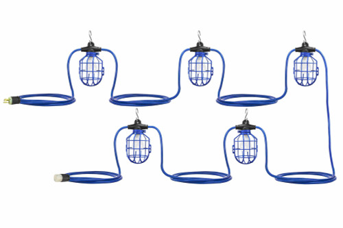 Larson Electronics 60ft String Light Kit w/ SS Safety Cables - (7) 200W Rated Sockets -  NO LAMPS