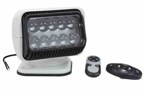 Larson Electronics 40W Golight Radioray Motorized LED Spotlight, 320,000 Candela, (1) Wireless Handheld Remote, (1) Wireless Dash Remote, White