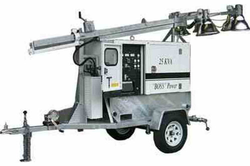 Larson Electronics Diesel Engine Powered Light Tower- 25' Mast - 6kW Generator - (4) LED Fixtures