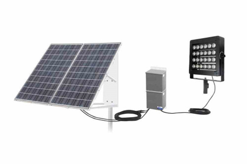 Larson Electronics 300W High Intensity Solar LED Light - (2) 300W Panels, (12) 80aH Lithium-ion - Slip Fit Yoke Mount