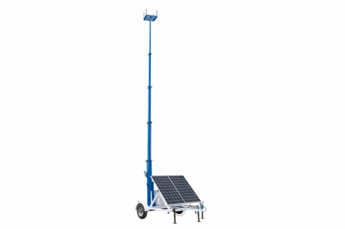 Larson Electronics 30' Portable Solar Light Tower - 7.5' Trailer - (4) 250aH CW Batteries - Quad Mount Top