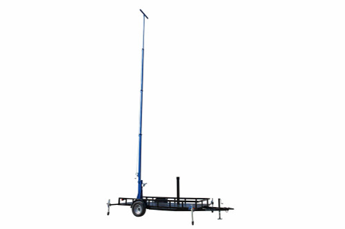 Larson Electronics 60' 8-Stage Light Mast on 14 Foot Single Axle Trailer w/ Wheels, Extends to 60 Ft, 66 Lbs Payload, Aluminum Mast