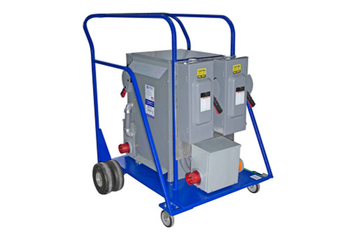 Larson Electronics *RENT* 45KVA Portable Distribution Cart, 480V-208Y/120, (2) L6-30R & (15) 5-20R GFCI - 20' Input