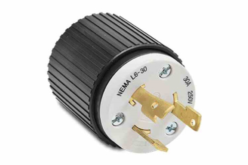 Larson Electronics NEMA L6-30 Twist Lock Plug - IP20 - 30 Amp - 250V - 2-Pole, 3-Wire