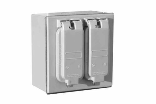 Larson Electronics Duplex Receptacle Box With Waterproof Hinge Covers - 240V - Two 6-20R Duplex Receptacles