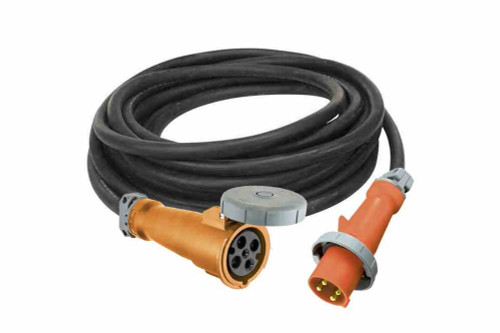 Larson Electronics 25' 4/5 SOOW Type-W Weatherproof Extension Power Cord - 100 Amps Rated - 120/240V - 4P5W Cord Cap