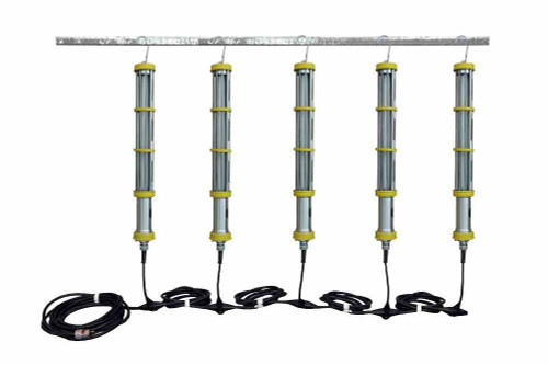 Larson Electronics Explosion Proof LED Aluminum String Lights - Class 1 Div 1 - 5 Lights - SOOW Cord - 2' Drop Lights