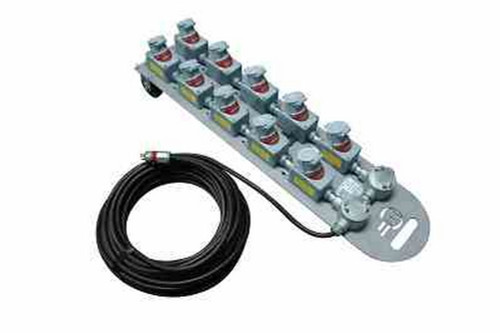 Larson Electronics Explosion Proof 10 Outlet Extension Cord - Ten 20 Amp Outlets - 100 Foot 12/3 SOOW Cable - EXP Plug