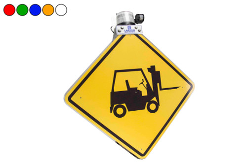 Larson Electronics Forklift LED Traffic Sign - 24"x24" - Class I LED Beacon - Motion Detector - Polycarbonate