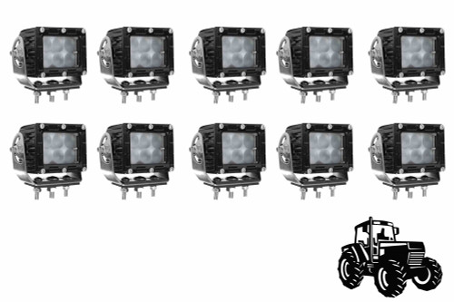 Larson Electronics LED Cab Light Upgrade Kit for CAT Challenger 75E Tractors - (10) LEDEQ-3X2-CPR