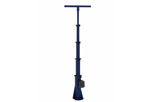 Larson Electronics Five Stage Fixed Mount Light Mast - Extends up to 12 Feet  - 44" Mast Head - Electric Winch