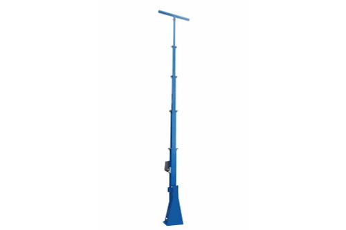 Larson Electronics 5-Stage Fixed Mount Light Mast - Adjusts from 24'  to 8' - 1/4" Steel Construction - Electric Winch