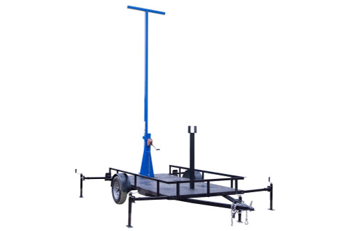 Larson Electronics 15 Foot Fold Over Light Mast on 12' Trailer - Single Stage Tower - 360¡ Rotating Boom -Trailer Mount