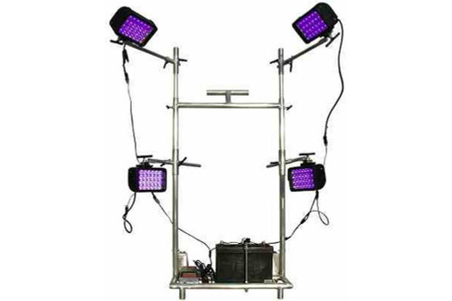 Larson Electronics Battery Operated Ultraviolet Paint Curing LED Light Cart Dolly - 395NM - Four Adjustable Locking