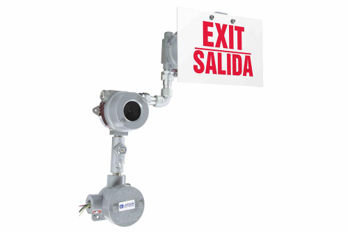 Larson Electronics Explosion Proof Exit Sign - C1D1/2 - 240V 50/60Hz - 4" Letters, English/Spanish - Battery Backup - I