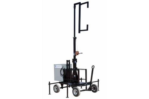 Larson Electronics Crank Up Mini Antenna Tower - Wheeled Cart Base - 7'-13' Mast - Mount Antennas - 25' 16/3 SOOW