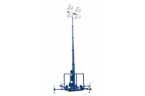 Larson Electronics 4000 Watt Skid Mount Five Stage Light Mast - Extends to 30 Feet - (4) 1000W Metal Halides - 30' to 8