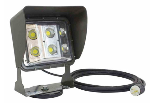 Larson Electronics Magnetic Mount 60 Watt Low Profile LED Flood Light - Glare Shield - 20' Cord - 120-277V AC