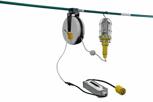 Larson Electronics 7W Vapor Proof LED Drop Light w/ 30' Cord Reel - 120-277V Stepped down to 24V - Food Safe