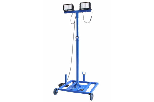 Larson Electronics 300 Watt Portable Work Area Light Tower - Extendible Tower W/ Wheels - (2) 150 Watt LED Lights