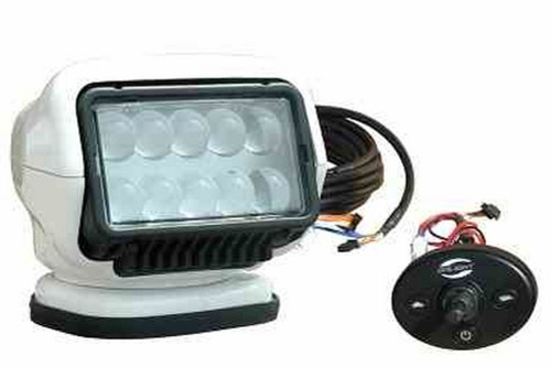 Larson Electronics Magnetic LED Golight Stryker - Remote Controlled Spotlight w/ Wired Dash Controller - White