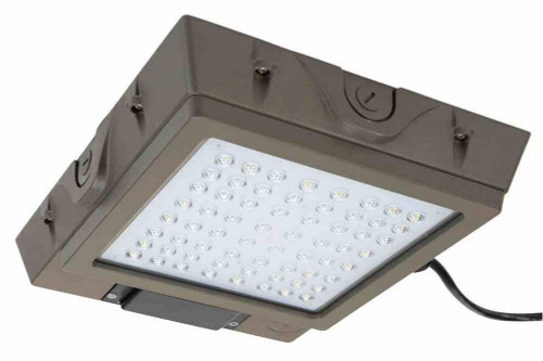 Larson Electronics 50 Watt Low Profile LED Canopy Light - AMBER Lens- 120-277V AC - IP65 Rated