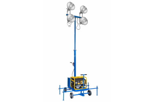 Larson Electronics 4000W Non-Towable Mini Fold Over Light Tower w/ Wheels - (4) 1000W MH Lamps - 9KW Generator