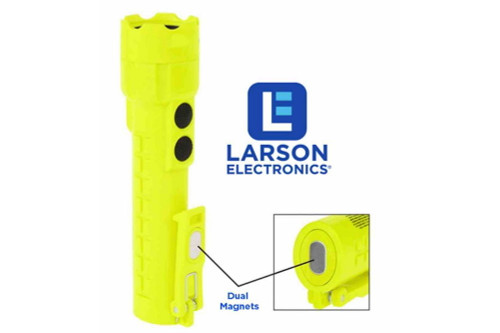 Larson Electronics Intrinsically Safe - Dual Beam- LED Flashlight - Push Button Switch - 240 Lumens - Dual Magnets