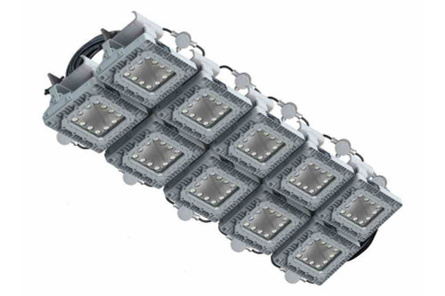 Larson Electronics 1500 Watt Explosion Proof LED String Light - 10 150W Lights - 50' Spacing - 277V -I-Beam Clamp Mount