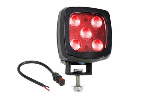 Larson Electronics Red Type EE Forklift LED Warning Spotlight - 25W 2250 Lumen - 9-60V DC - Red Pedestrian Safety Light - IP67