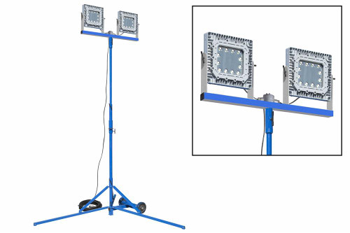 Larson Electronics Low Voltage 300 Watt Explosion Proof LED Light Tower - Quadpod Mount - C1D1 - 100' Cord w/ EXP Plug