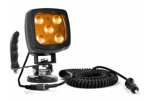 Larson Electronics 25W Amber LED Spotlight w/ Magnet Mount Base & Control Handle - 2250 Lumens - IP67 - 12-24V DC