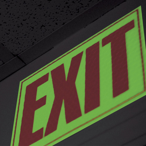 Cyalume 9-30070 8" x 10" EXIT sign (adhesive) CyFlect Products