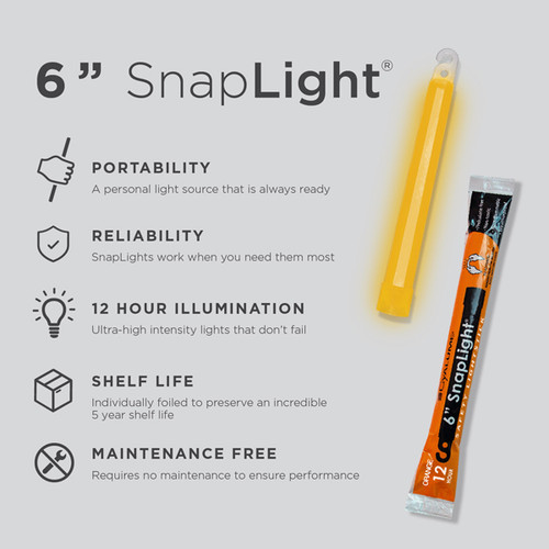 Cyalume 9-08084 Orange 6" SnapLight¨