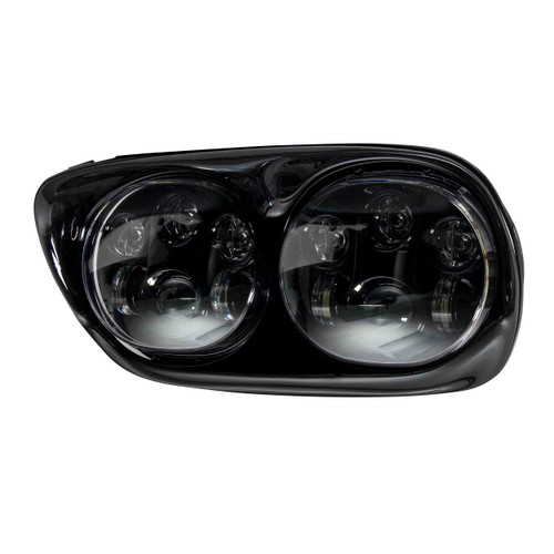 Metra BC-RGHKB Powersports Dual Round Motorcycle Headlights with Black Face - 5.6 Inch