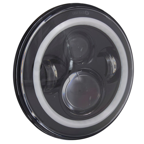 Metra HE-BHL702RGB Powersports Round Motorcycle Headlight with Black Face and RGB Angel Eye