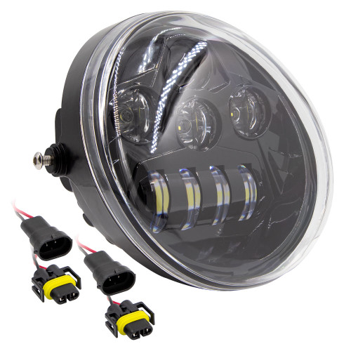 Metra BC-HDHLR1 Powersports Oblong Oval Motorcycle Light w/Black Front Face 7" - 8 LED