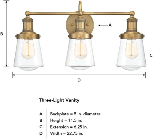 69503-OSB - Taylor 3 Light Vanity - Designers Fountain Pro Plus