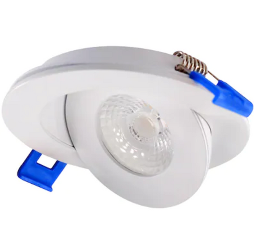 EnviroLite EV23552WH40 LED Recessed 2 in. 4000K Canless Remodel Directional Gimbal White Integrated LED Recessed Light Kit