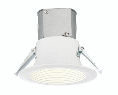 EnviroLite EV40543BMJWH30 LED Recessed Easy-Up 4 in. White Baffle Recessed Integrated LED Kit at 93.4 CRI, 3000K, 618 Lumens