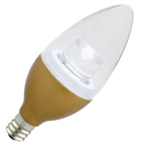 Halco Lighting Technologies B11CL3/827/BR/LED 80789 LED B11 Brass 3W 2700K Dimmable E12 ProLED