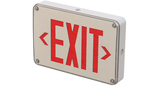 RP Lighting+Fans RXL28GW Exit Sign | Exit LED 2 Side Green Ltrs, Wet Listed, Cold Weather, 120/277V w/Batt